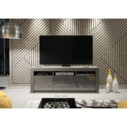 Tv Unit Shine 160Cm - Dark Grey With Gloss Doors - thumbnail 6