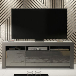 Tv Unit Shine 160Cm - Dark Grey With Gloss Doors - thumbnail 5