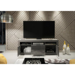 Tv Unit Shine 160Cm - Dark Grey With Gloss Doors - thumbnail 7
