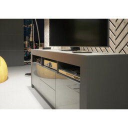 Tv Unit Shine 160Cm - Dark Grey With Gloss Doors - thumbnail 4