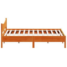 Berkfield Bed Frame Without Mattress Wax Brown 180X200 Cm Super King Solid Wood Pine - thumbnail 5