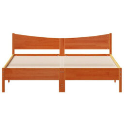 Berkfield Bed Frame Without Mattress Wax Brown 180X200 Cm Super King Solid Wood Pine - thumbnail 4