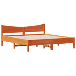 Berkfield Bed Frame Without Mattress Wax Brown 180X200 Cm Super King Solid Wood Pine - thumbnail 3