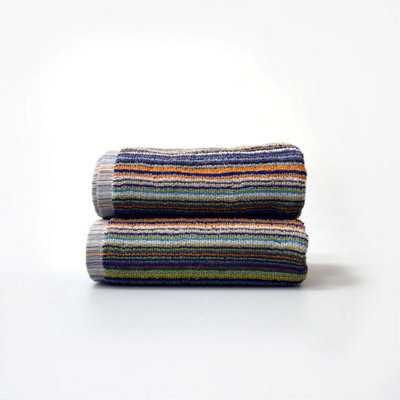 Allure Bath Fashions Recycled Cotton Hand Towels - Striped, Lightweight Remnant Yarn - image 1