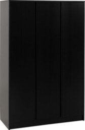 Seconique Malvern 3 Door Wardrobe In Black Finish Hanging Rail And Shelving - thumbnail 4