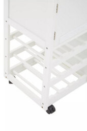 Orsina Durable White And Bamboo Top Kitchen Trolley, Multi Purpose Kitchen Storage, Double Door Serving Trolley - thumbnail 7