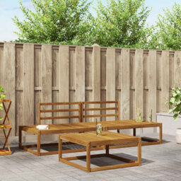 Walplus Outdoor Sofa Set Natural Solid Acacia Wood