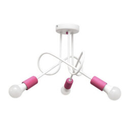 Luminosa Lighting Luminosa Oxford Multi Arm Semi Flush Ceiling Light White, Pink 38Cm