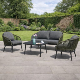 Callow Nava 4 Piece Garden Furniture Set - Aluminium Frame, Includes Sofa, X2 Chairs And Table - thumbnail 2