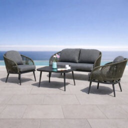 Callow Nava 4 Piece Garden Furniture Set - Aluminium Frame, Includes Sofa, X2 Chairs And Table - thumbnail 3