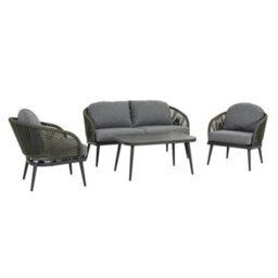 Callow Nava 4 Piece Garden Furniture Set - Aluminium Frame, Includes Sofa, X2 Chairs And Table - thumbnail 1