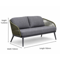 Callow Nava 4 Piece Garden Furniture Set - Aluminium Frame, Includes Sofa, X2 Chairs And Table - thumbnail 4