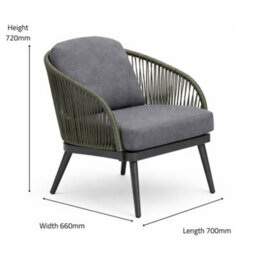 Callow Nava 4 Piece Garden Furniture Set - Aluminium Frame, Includes Sofa, X2 Chairs And Table - thumbnail 5