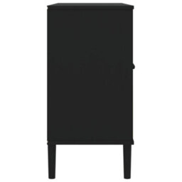 Berkfield Sideboard Senja Rattan Look Black 112X40X80Cm Solid Wood Pine - thumbnail 7