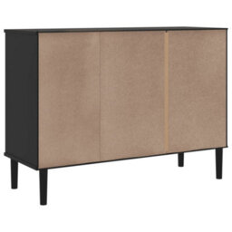 Berkfield Sideboard Senja Rattan Look Black 112X40X80Cm Solid Wood Pine - thumbnail 8