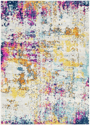 Livabliss Sunderland-Abstract Blue Grey Modern Marble Living Dining Bedroom Rug 160 X 220 Cm Easy Care, Non Shedding - image 1