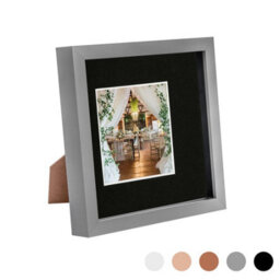 "Nicola Spring 8 X 8"" Photo Frame - Grey/black Mount - 3D Photo Frame Picture Frame Box Portrait Display Case (4 X 4"" Mount)" - thumbnail 1