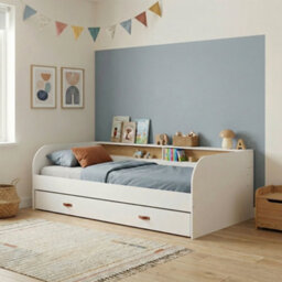 Noa And Nani Noa & Nani Day Bed With Pull-Out Trundle In White & Pine Helene - thumbnail 3