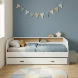 Noa And Nani Noa & Nani Day Bed With Pull-Out Trundle In White & Pine Helene - thumbnail 2