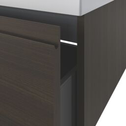 GoodHome Kentia Walnut Veneer Wall-Mounted Bathroom Cabinet (H) 300mm (W) 1200mm - thumbnail 7