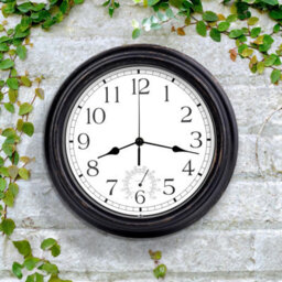 12 Inch Black Wall Clock Waterproof Retro Vintage Design Battery Operated With Slient Quartz Movement - thumbnail 2