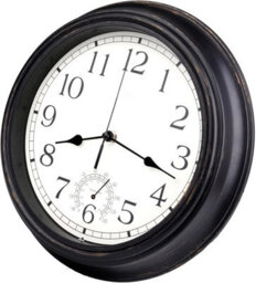12 Inch Black Wall Clock Waterproof Retro Vintage Design Battery Operated With Slient Quartz Movement - thumbnail 1
