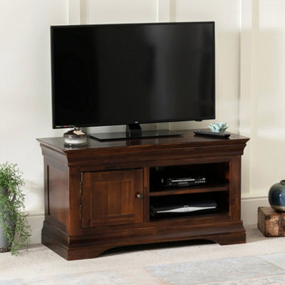 The Furniture Market French Hardwood Mahogany Stained Small Tv Unit Up To 48 Tv Size - image 1