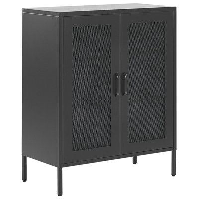 Beliani  Cabinet Wakatipu Metal Black - image 1