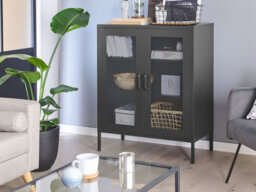 Beliani  Cabinet Wakatipu Metal Black - thumbnail 2