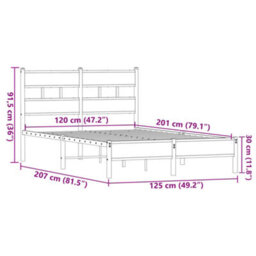 Berkfield Bed Frame Without Mattress Brown Oak 120X200 Cm Engineered Wood - thumbnail 9