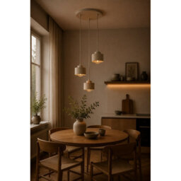 Luminosa Lighting Luminosa Simply Cluster Pendant Ceiling Light Beige 3X E27 - thumbnail 2