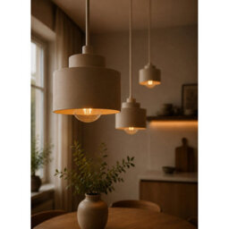 Luminosa Lighting Luminosa Simply Cluster Pendant Ceiling Light Beige 3X E27 - thumbnail 3