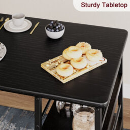 Black 3-Piece Bar Table Set, With 2 Counter Height Bar Stools - thumbnail 4