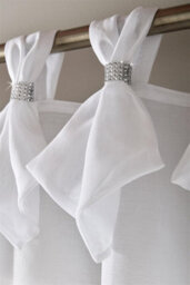 Luxury Living Tiara Dolly Tab Top Voile Curtain Panel White - thumbnail 2