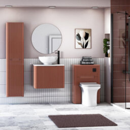 Royal Bathrooms Avenza 600mm Terracotta Clay Wall Hung Bathroom Countertop Vanity Unit 1 Drawer With Breeze Basin - thumbnail 4