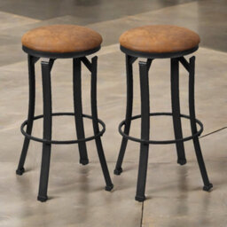 Pirlo Plush Set Of 2 Industrial Swivel Bar Stools 72.8Cm - thumbnail 1