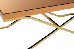 Orsina Stylish Light Brown Coffee Table For Sitting Area, Modern Rectangular Decorative Coffee Table With Glass Top - thumbnail 6