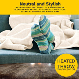 Air Pro Heated Throw - Electric Blanket - Digital Controller - 6 Heat Settings - Double 150X200Cm - Beige Shearling - thumbnail 8