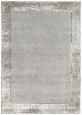 Handmade Rug, Silver Living Room Rug, Modern 10mm Thick Rug, Stain-Resistant Bordered Dining Room Rug-80Cm X 150Cm - image 1
