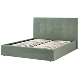 Beliani Ottoman Bed Lorient Boucle Green 160 X 200 Cm (Eu King Size) - thumbnail 6
