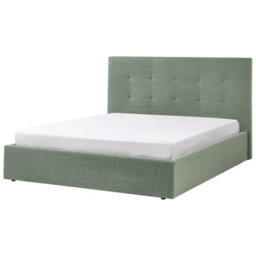 Beliani Ottoman Bed Lorient Boucle Green 160 X 200 Cm (Eu King Size) - thumbnail 4