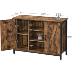 Rustic Buffet Table & Sideboard With Barn Doors - Spacious Storage Solution - thumbnail 2