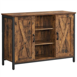 Rustic Buffet Table & Sideboard With Barn Doors - Spacious Storage Solution - thumbnail 1