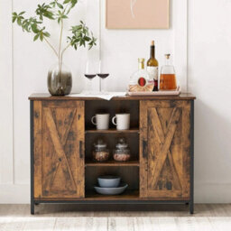 Rustic Buffet Table & Sideboard With Barn Doors - Spacious Storage Solution - thumbnail 5