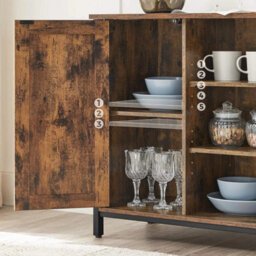 Rustic Buffet Table & Sideboard With Barn Doors - Spacious Storage Solution - thumbnail 4