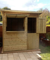 Churnet Valley Garden Furniture Ltd 2.4M X 1.8M Pent Bar - Timber - L210 X W270 X H220 Cm - Minimal Assembly Required - thumbnail 2
