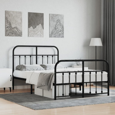 Berkfield Metal Bed Frame With Headboard And Footboard Black 120X200 Cm - image 1