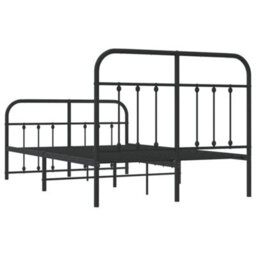 Berkfield Metal Bed Frame With Headboard And Footboard Black 120X200 Cm - thumbnail 8