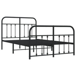 Berkfield Metal Bed Frame With Headboard And Footboard Black 120X200 Cm - thumbnail 5