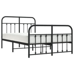 Berkfield Metal Bed Frame With Headboard And Footboard Black 120X200 Cm - thumbnail 3